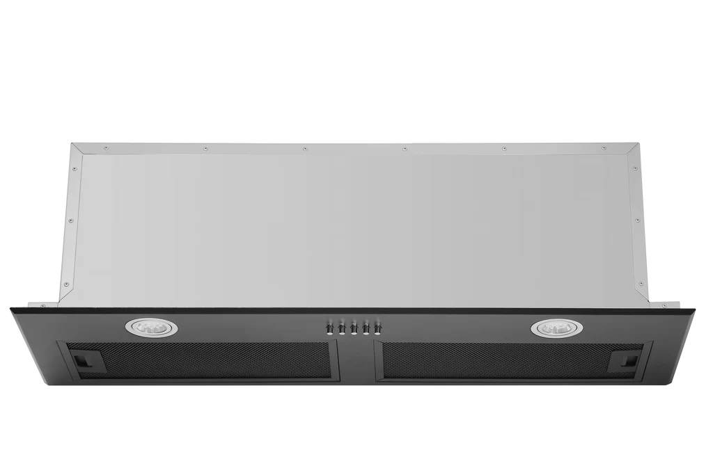 900mm Black Undermount Rangehood - 800m³/hr, LED lights