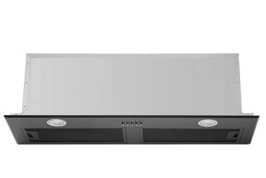 900mm Black Undermount Rangehood - 800m³/hr, LED lights