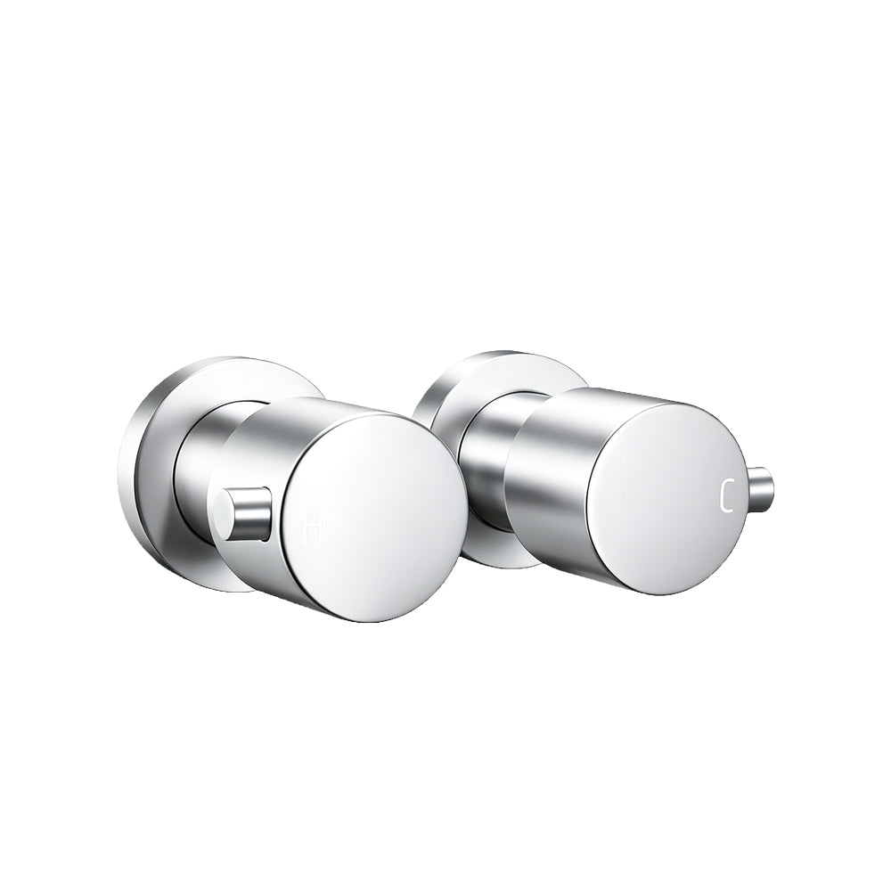 Round Chrome Shower Wall Taps