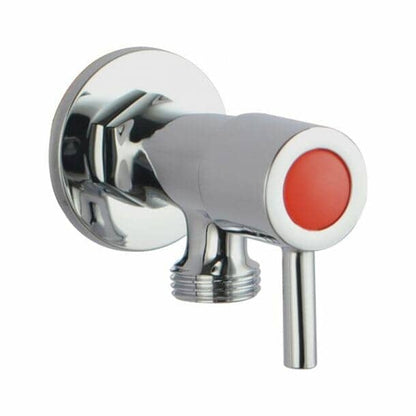 Round Chrome Brass 1/4 Turn Washing Machine Stop Tap Wall Mounted (one pair)