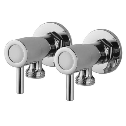 Bathroom Round Chrome 1/4 Turn Washing Machine Stop Taps(One Pair)