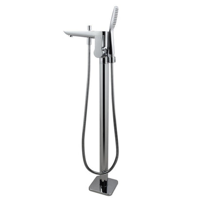 Chrome Freestabding Bath Mixer With Diverter & Handheld Shower