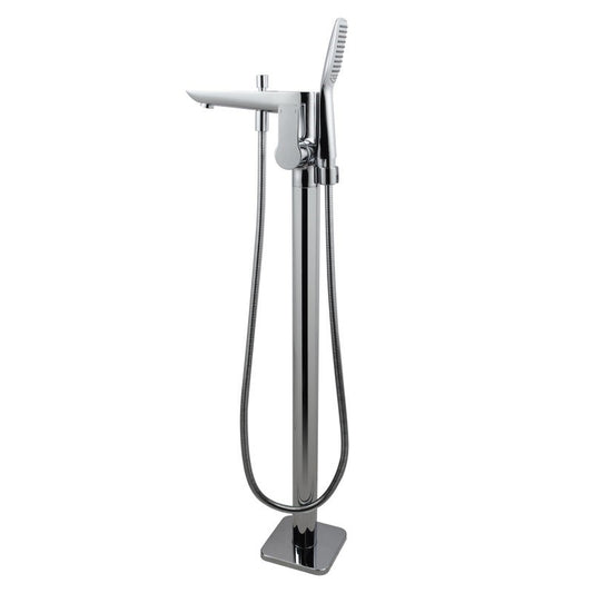 Chrome Freestabding Bath Mixer With Diverter & Handheld Shower