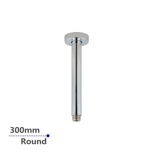 Round Chrome Ceiling Shower Arm 300mm