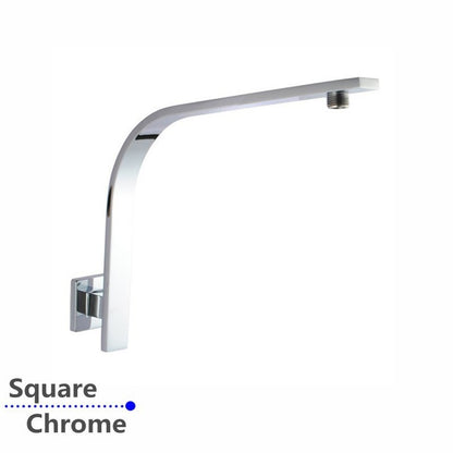 Square Chrome Gooseneck Wall Mounted Shower Arm