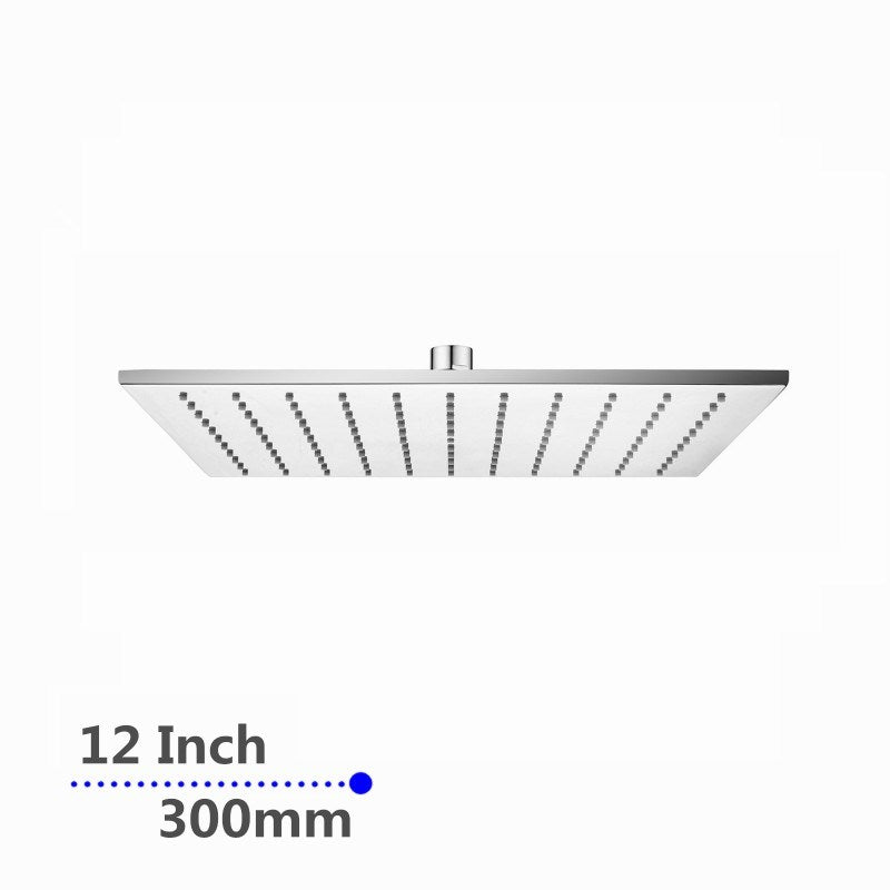 Square Chrome Brass Shower Head 300mm