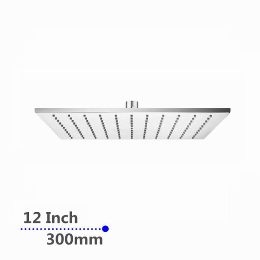 Square Chrome Brass Shower Head 300mm