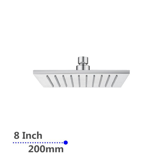 Square Chrome Brass Shower Head 200mm