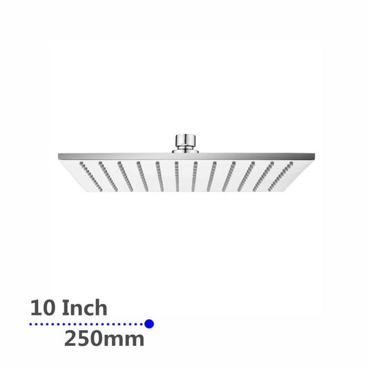 Square Chrome Brass Shower Head 250mm