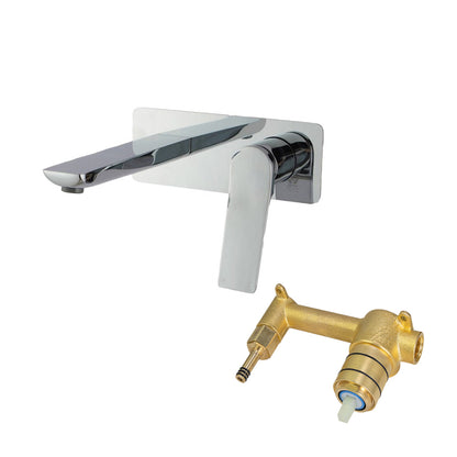 RUSHY Series Square Chrome Wall Mixer with Spout(color up)(extension part)