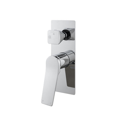 RUSHY Series Square Chrome Wall Mixer With Diverter