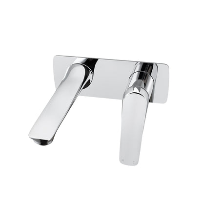 AU Series Square Chrome Wall Mixer With Spout