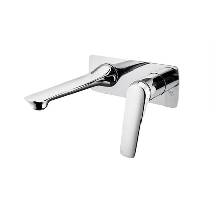 AU Series Square Chrome Wall Mixer With Spout