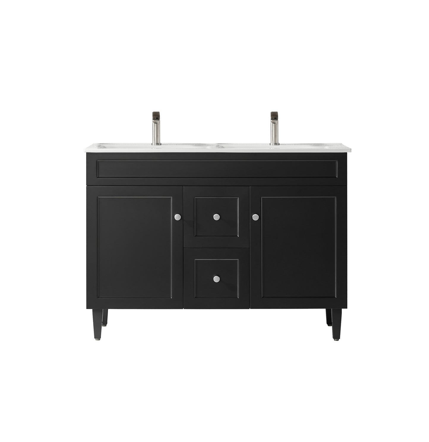 1200mm Harrington Floor Vanity PVC - Cabinet Only - Double Bowl - Matte Black