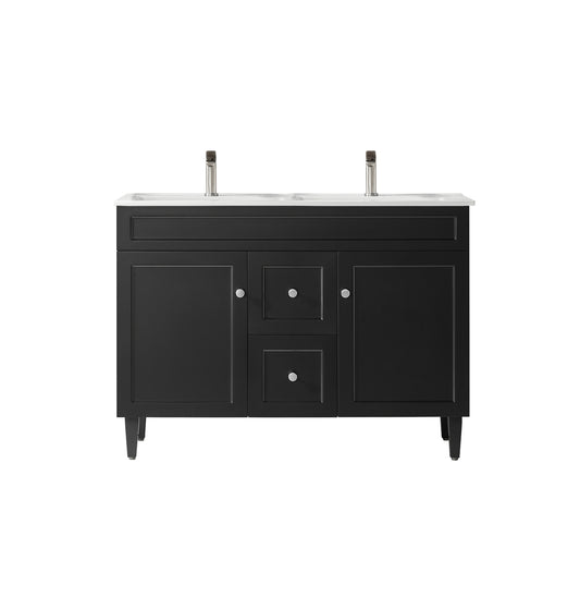 1200mm Harrington Floor Vanity PVC - Cabinet Only - Double Bowl - Matte Black