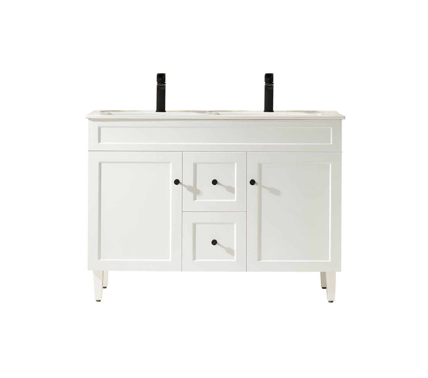 1200mm Harrington Floor Vanity PVC - Cabinet Only - Double Bowl - Matte White