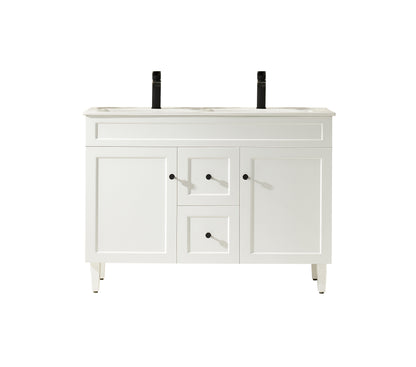 1200mm Harrington Floor Vanity PVC - Cabinet Only - Double Bowl - Matte White