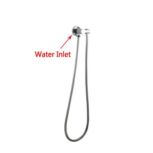 Round Chrome Handheld Shower Set without Handheld Shower(Stainless Steel Hose)