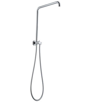 Round Chrome Shower Station without Shower Head and Handheld Shower(Stainless Steel Hose)