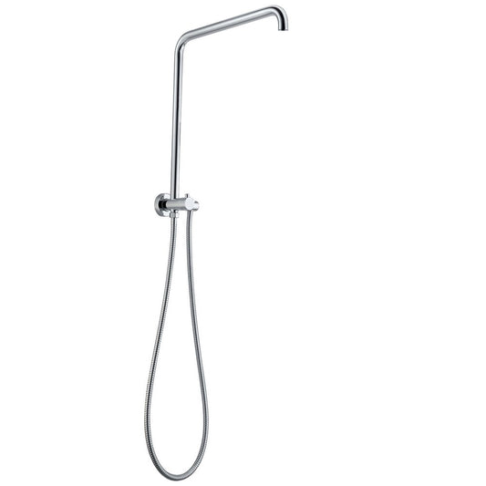 Round Chrome Shower Station without Shower Head and Handheld Shower(Stainless Steel Hose)