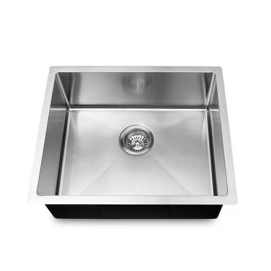 Round Corner Chrome Stainless Steel Handmade Single Bowl Kitchen Sink 440*440*230mm