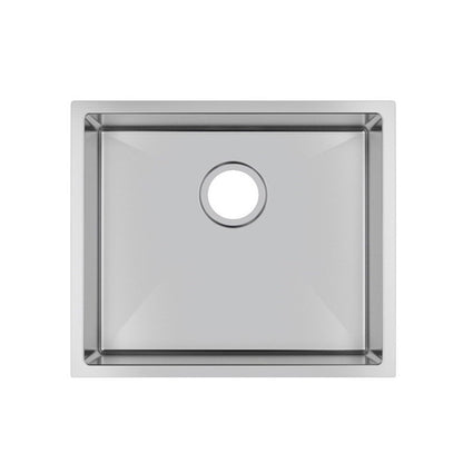 Round Corner Chrome Stainless Steel Handmade Single Bowl Kitchen Sink 510*440*230mm
