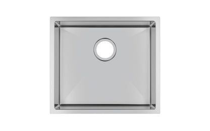 Round Corner Chrome Stainless Steel Handmade Single Bowl Kitchen Sink 510*440*230mm