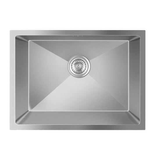 Round Corner Chrome Stainless Steel Handmade Single Bowl Kitchen Sink 580*440*230mm
