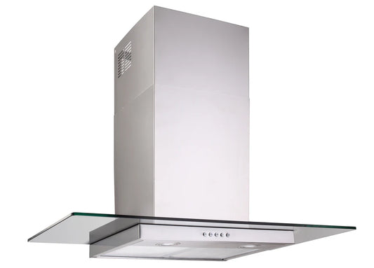 900mm SS Glass Canopy Rangehood - 750m³/hr, LED lights