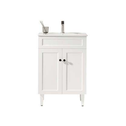 600mm Harrington Floor Vanity PVC Cabinet Only - Matte White