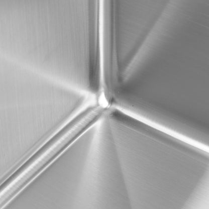 Round Corner Chrome Stainless Steel Handmade 1 and 1/2 Bowl Kitchen Sink 710*450*205mm