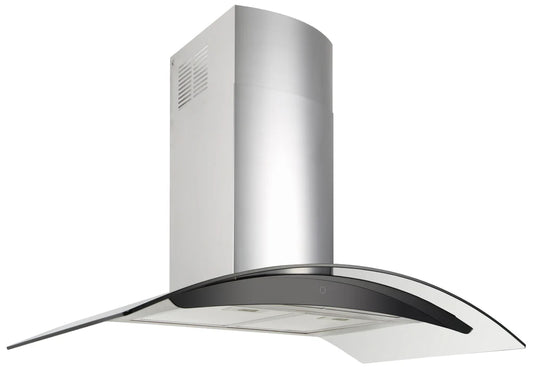 900mm SS Curved Glass Canopy Rangehood - 1000m³/hr, LED light bar