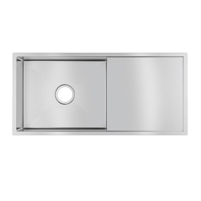 (C-960)Round Corner Chrome Stainless Steel Handmade Single Bowl with Drain Board Kitchen Sink 960*450*230mm