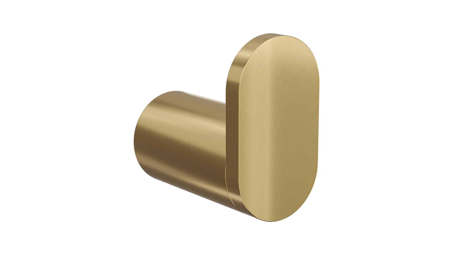 Circle Single Robe Hook - Brushed Brass
