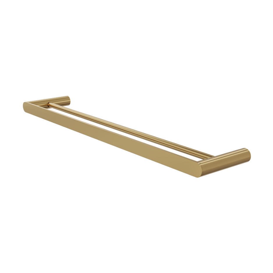 Circle 600mm Double Towel Rail - Brushed Brass