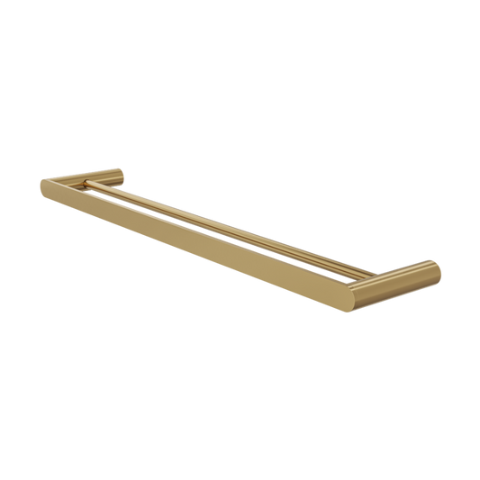 Circle 600mm Double Towel Rail - Brushed Brass