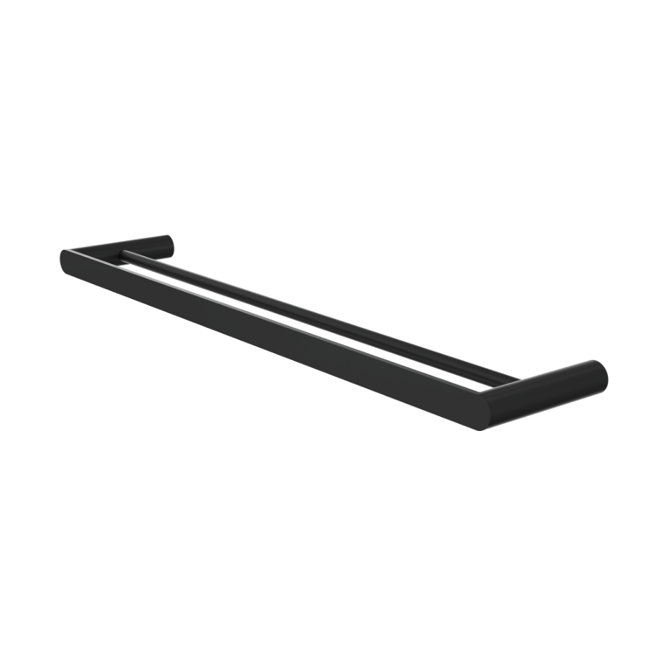 Circle 600mm Double Towel Rail - Matte Black