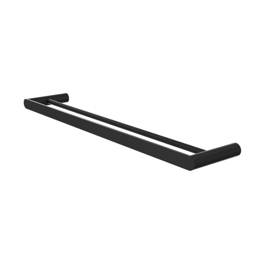 Circle 600mm Double Towel Rail - Matte Black