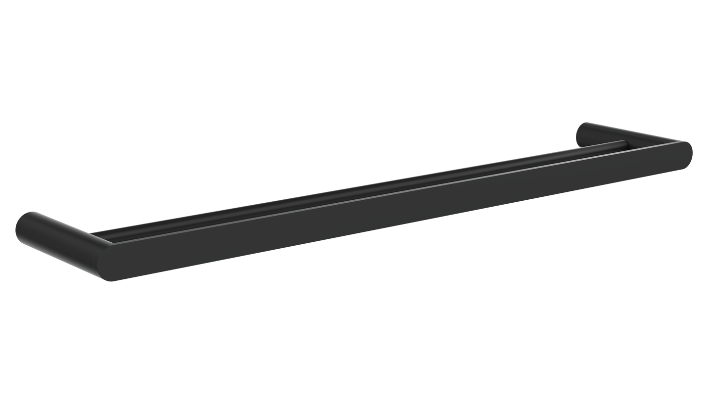 Circle 600mm Double Towel Rail - Matte Black