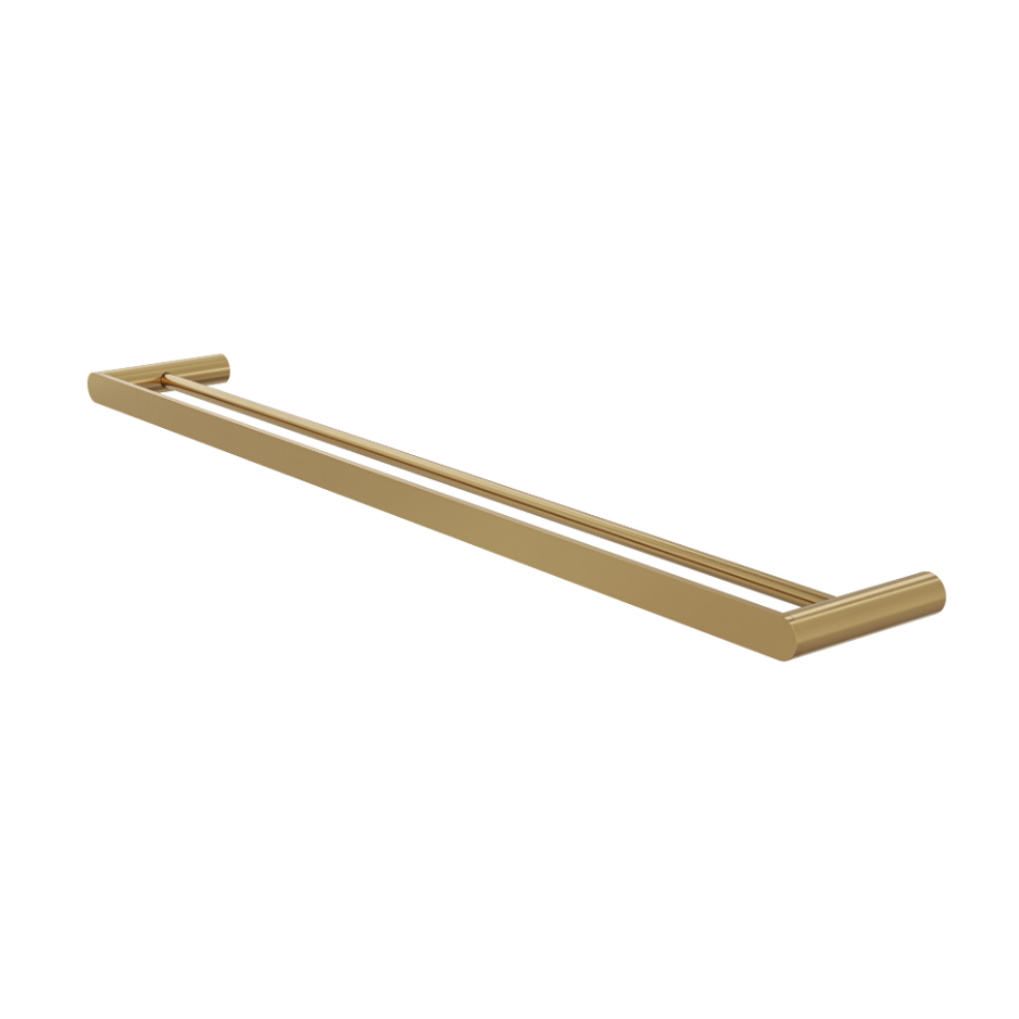 Circle 800mm Double Towel Rail - Brushed Brass