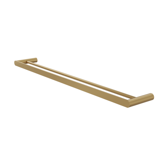 Circle 800mm Double Towel Rail - Brushed Brass
