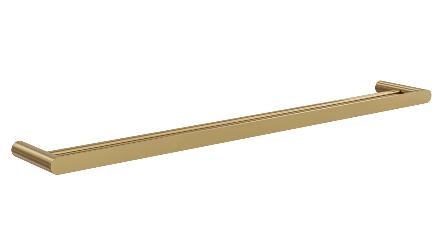 Circle 800mm Double Towel Rail - Brushed Brass