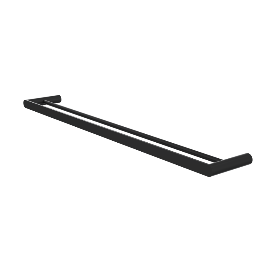 Circle 800mm Double Towel Rail - Matte Black