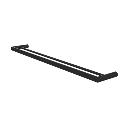 Circle 800mm Double Towel Rail - Matte Black