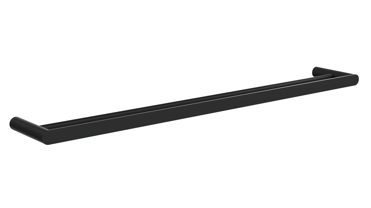 Circle 800mm Double Towel Rail - Matte Black