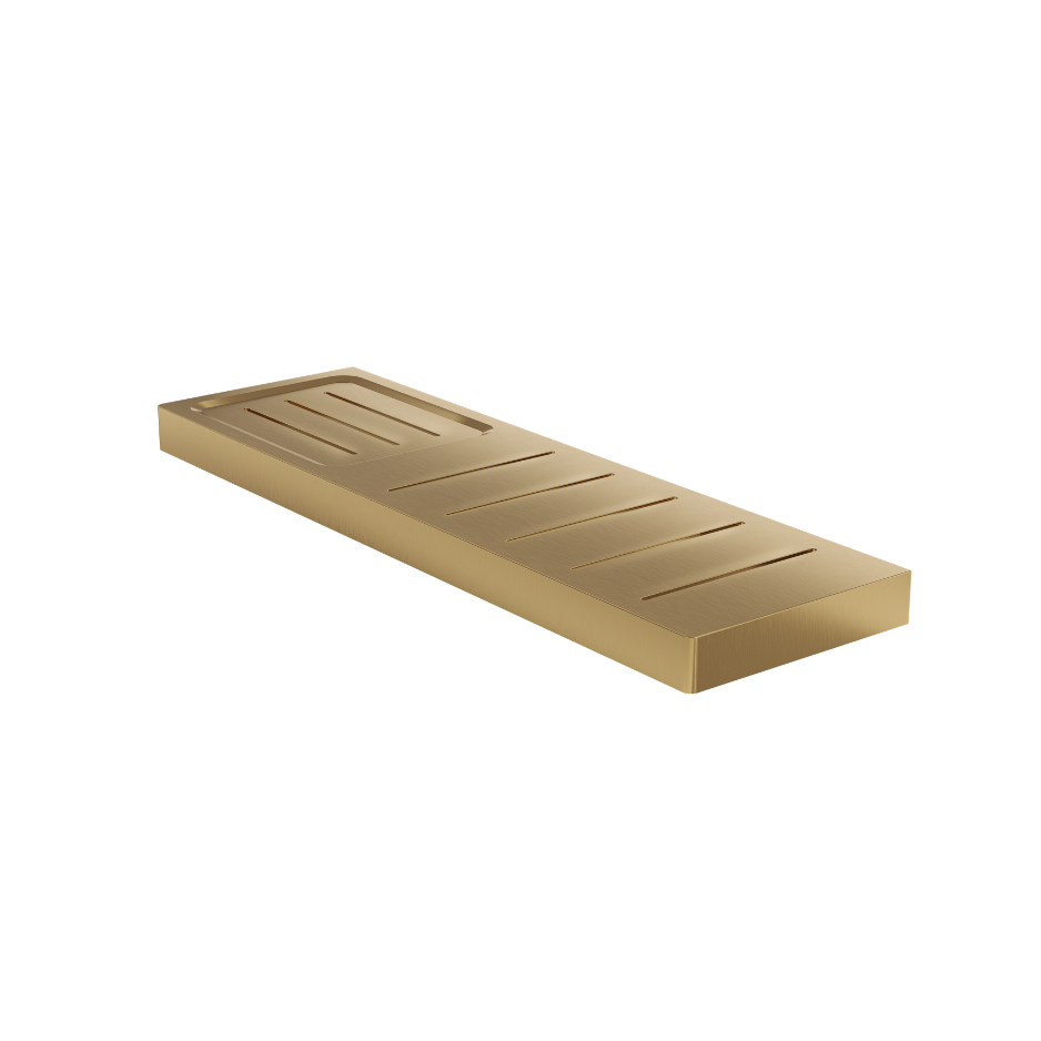 Circle Metal Shelf with Soap Dish - Brushed Brass