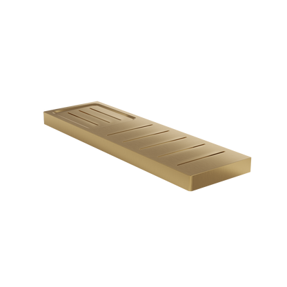 Circle Metal Shelf with Soap Dish - Brushed Brass