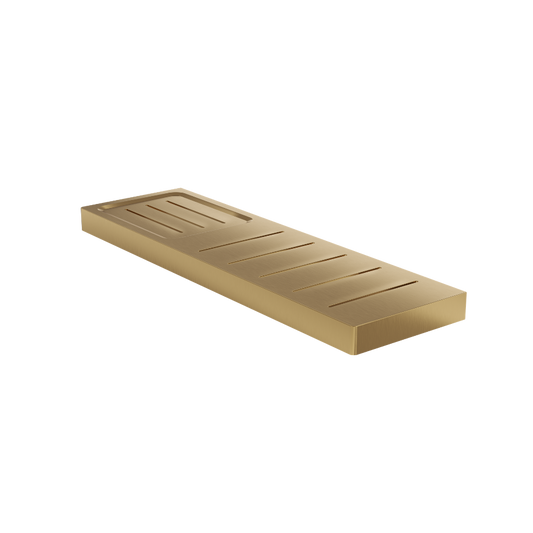 Circle Metal Shelf with Soap Dish - Brushed Brass