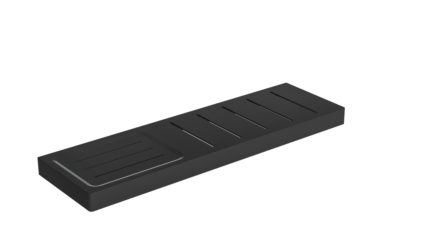 Circle Metal Shelf with Soap Dish - Matte Black