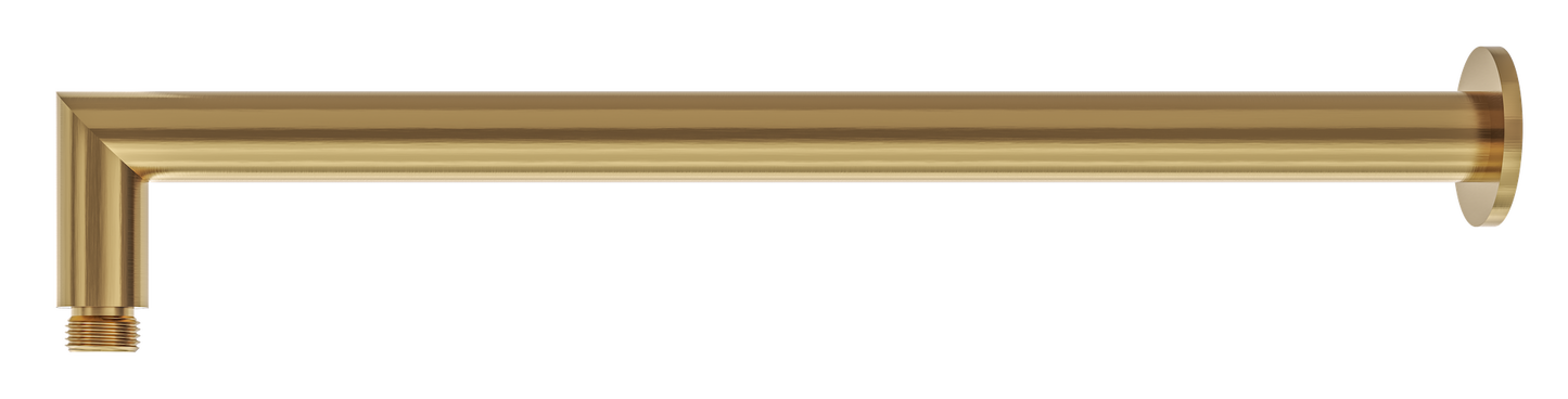 Corsica 400mm Round Wall Shower Arm - Brushed Brass